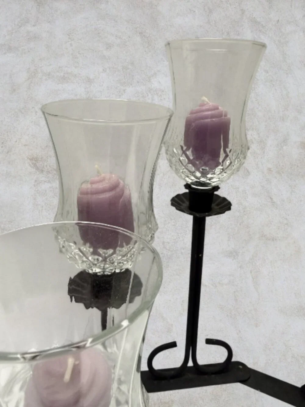CANDLE HOLDER -- Configurable, 5-Light Votive Cups, Glass/Metal, Candles (5)